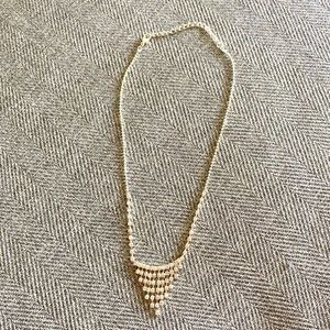 Silver/Diamond Dress Jewelry Necklace Earring Set